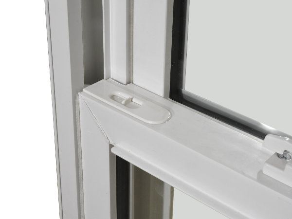 Double Hung Sash Tilt Latch in closed position